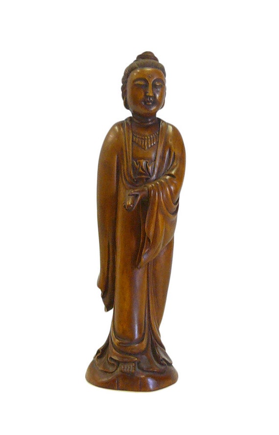 Chinese Boxwood Sitting Scholar Kwan Yin Statue cs695-2S Chinese Boxwood Sitting Scholar Kwan Yin Statue cs695-2S