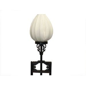 Vintage Chinese Brown Wood Floor Lamp Flower Vase Carving Base ws3765E image 4