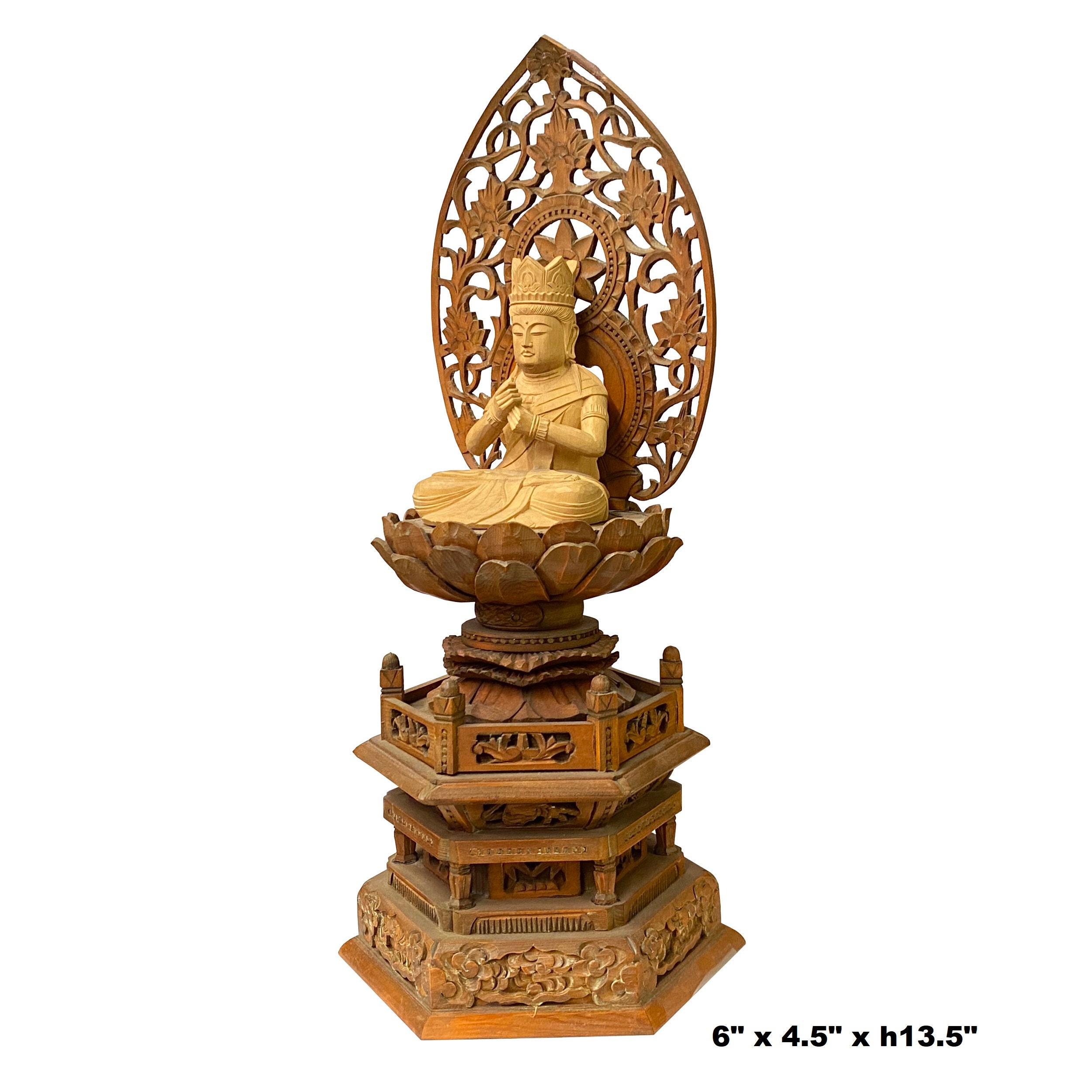 白檀製 観音菩薩像·狛犬展示品 中国白檀蓮台観音菩薩像 ws1257E - Etsy 日本