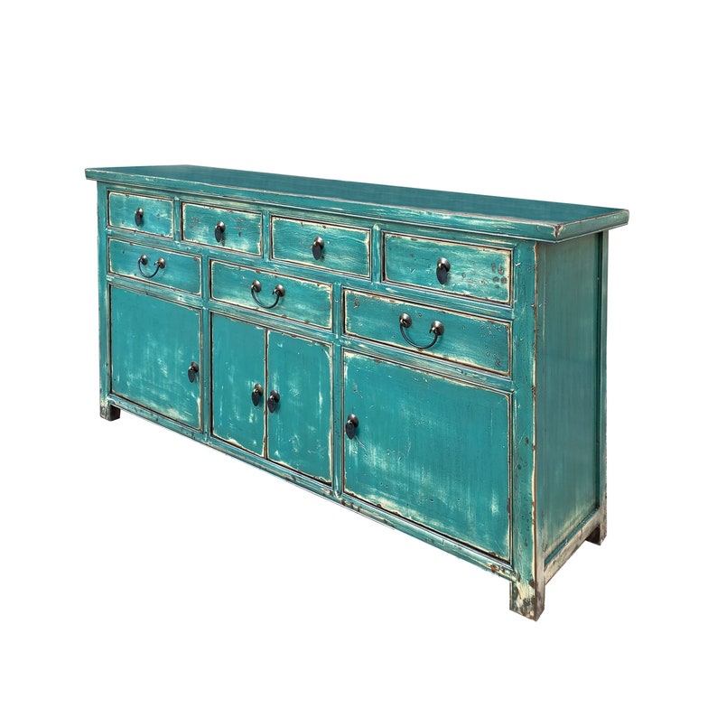 Oriental Turkish Boy Green Drawers Console Sideboard Credenza Table Cabinet cs7456E image 2
