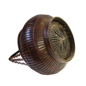 Oriental Handmade Brown Rattan Basket with Long Handle ws460E image 5