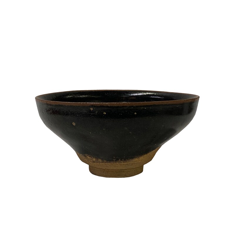 Chinese Jianye Clay Matte Bronze Black Glaze Decor Bowl Display Art ws3319E image 6