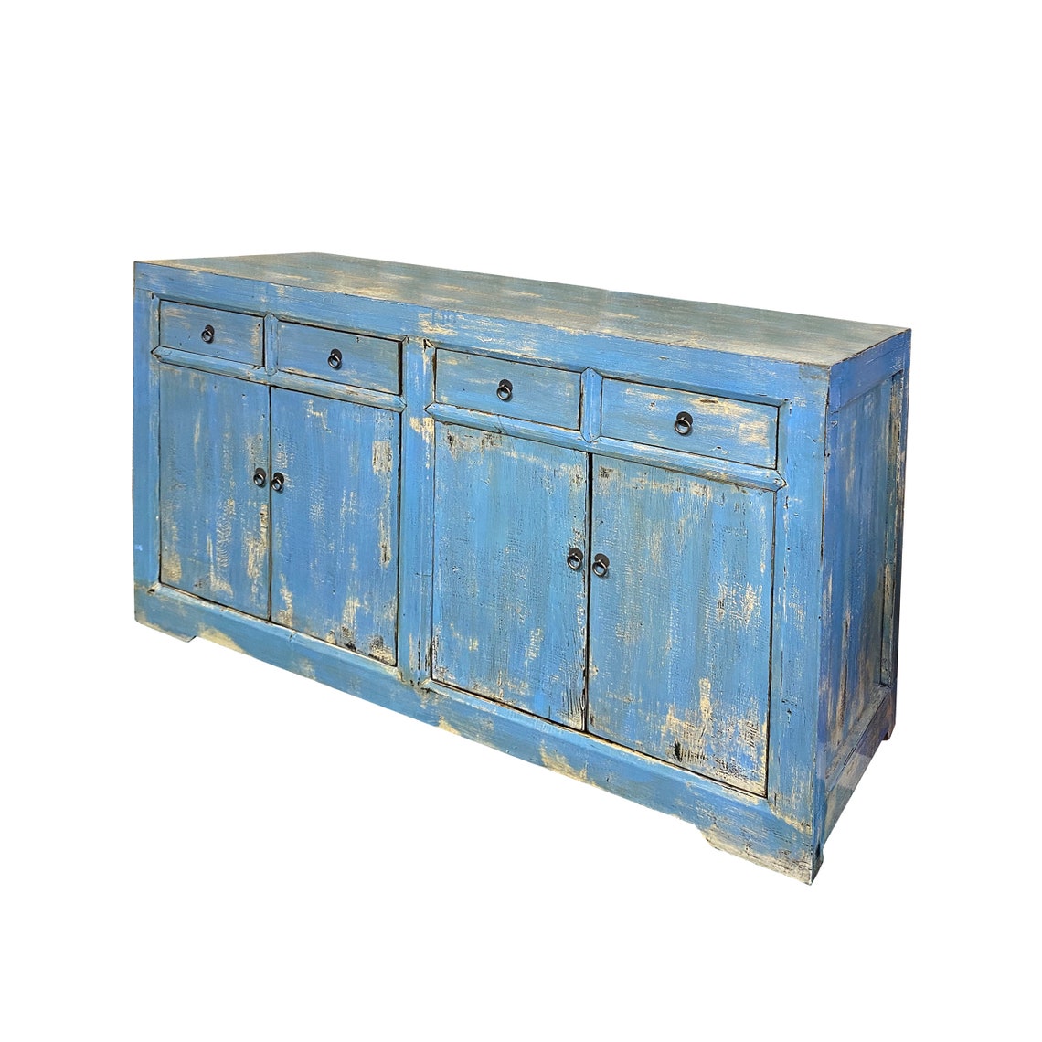 Distressed Pastel Blue Credenza Sideboard Buffet Table Etsy
