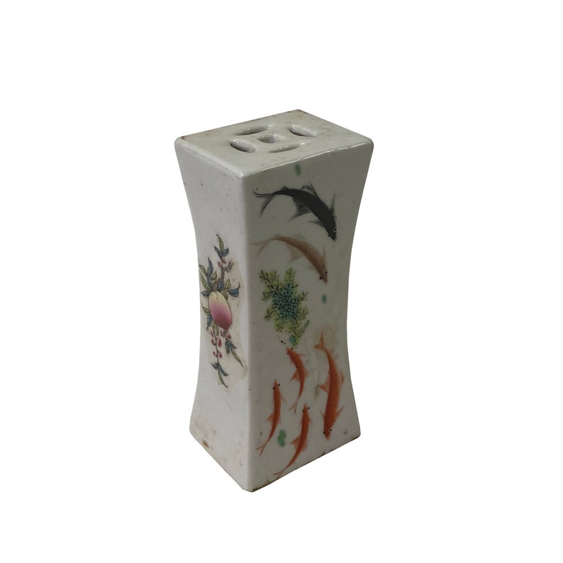Chinese Off White Porcelain Fishes Rectangular Display Paperweight ws2082E image 3