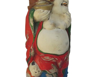 Hand Carved Camphor Wood Standing Happy Buddha Statue jz120S Hand Carved Camphor Wood Standing Happy Buddha Statue jz120S