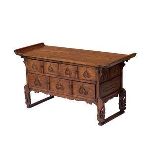Oriental Asian Point Edge Chest of 3 Drawers Low Table Cabinet cs7294E image 3