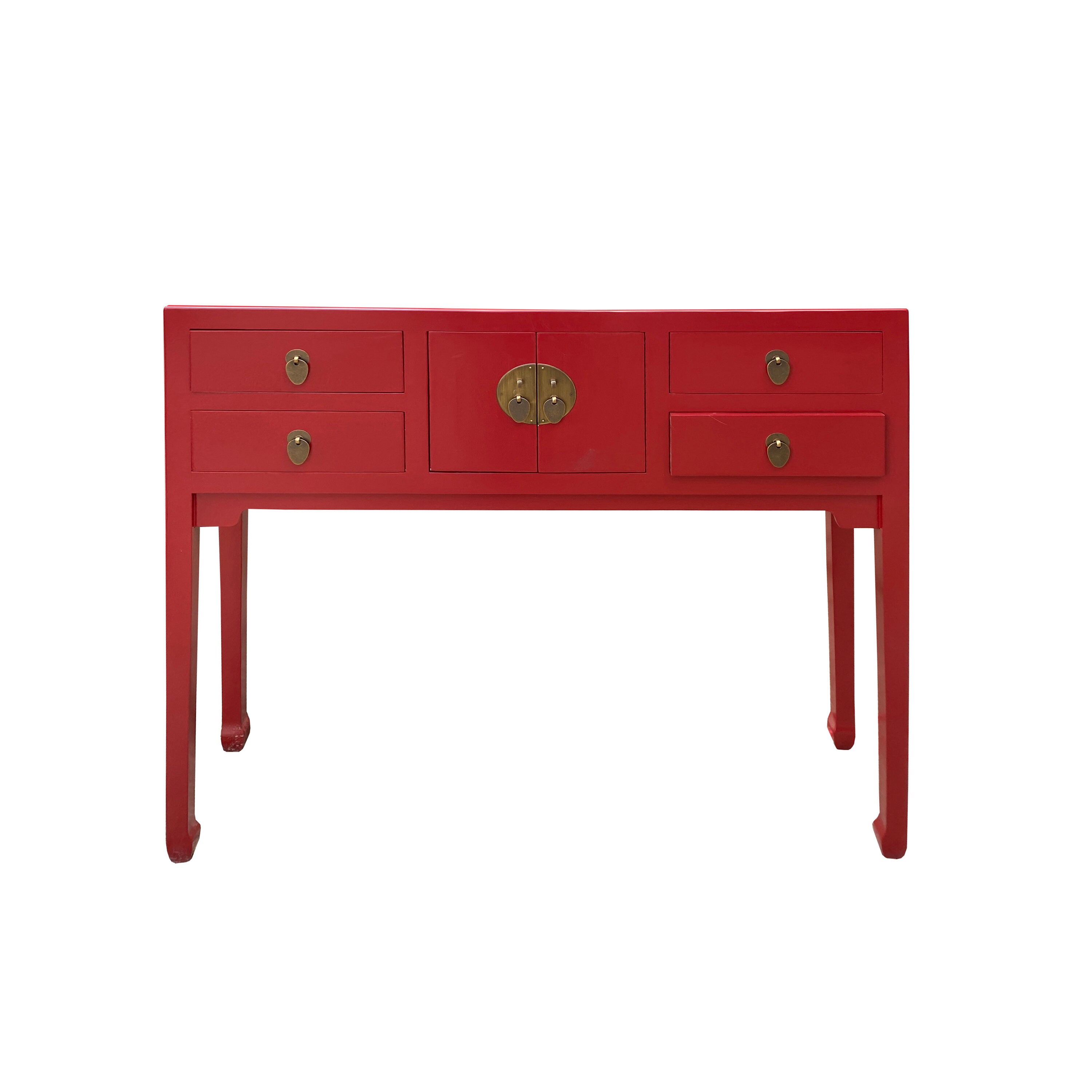Red console 2024 table with drawers