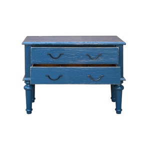 Rough Wood Blue Lacquer 2 Drawers Sideboard Credenza Table Cabinet ws3291E image 6