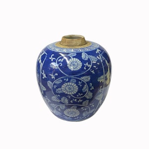 Oriental Handpaint People Theme Small Blue White Porcelain Ginger Jar ws2313E image 2