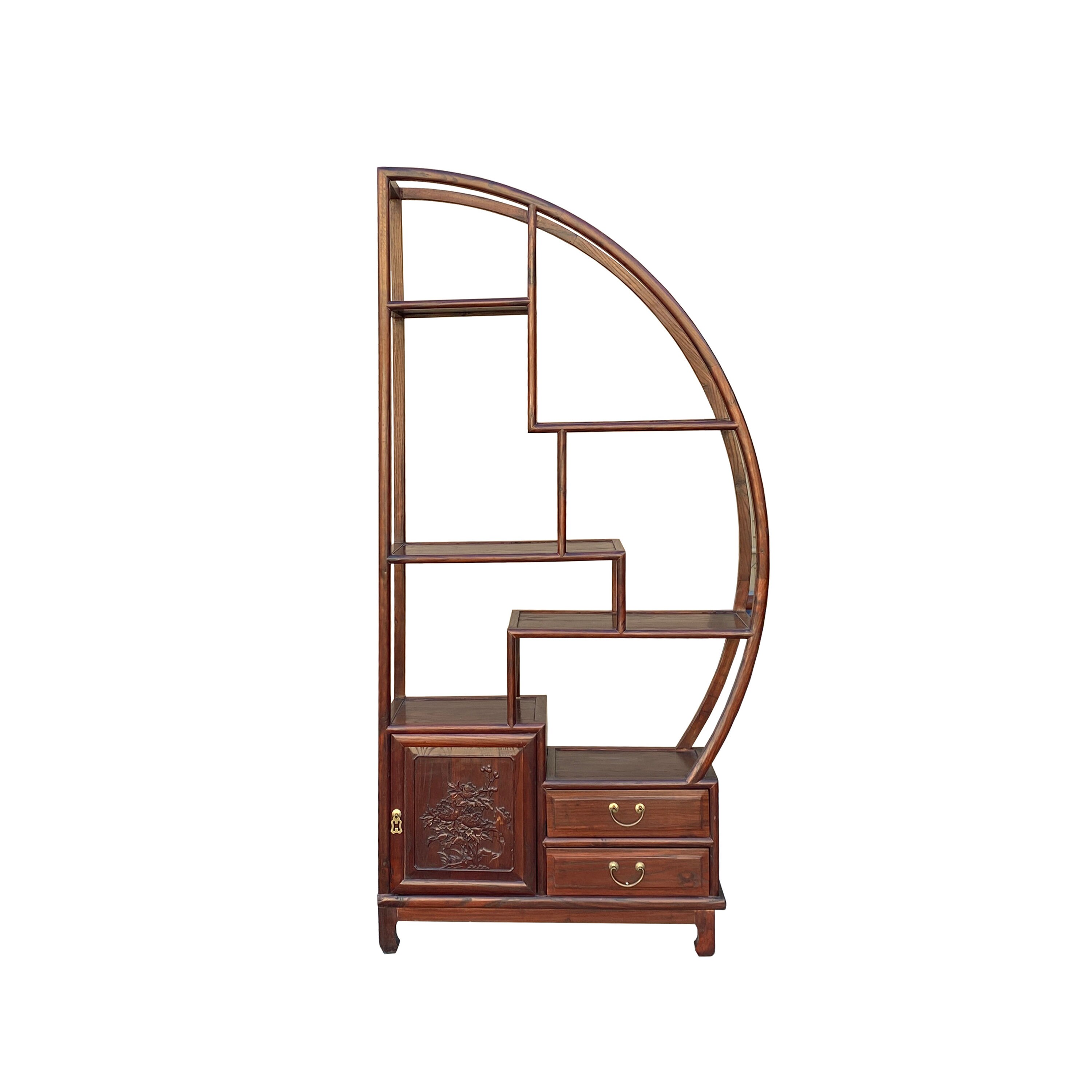 Antique half round china cabinet discount
