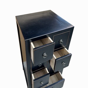 Oriental Black 7 Drawers Slim Narrow Chest Cabinet Stand cs7704E image 5