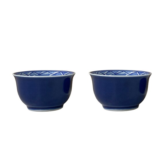 2 x Chinese Porcelain Blue White Flower Scenery Cup Display Art ws2783S 2 x Chinese Porcelain Blue White Flower Scenery Cup Display Art ws2783S