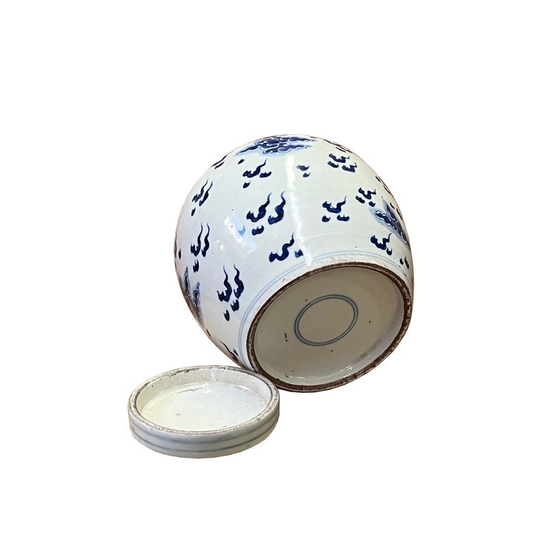Chinese Hand-paint Dragon Blue White Porcelain Ginger Jar ws2824E image 4