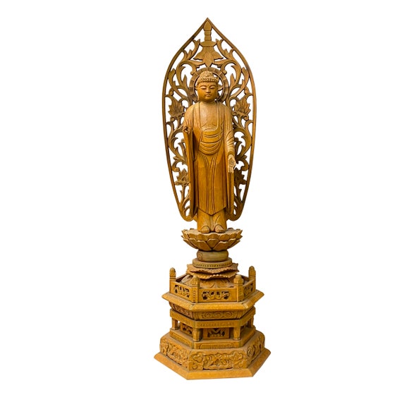 Chinese Sandal Wood Lotus Base Abhaya Mudra Buddha Statue ws1246S Chinese Sandal Wood Lotus Base Abhaya Mudra Buddha Statue ws1246S