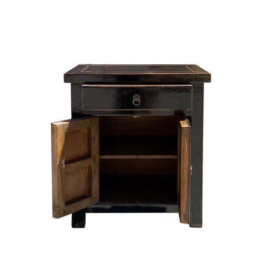 Black sale lacquer nightstand