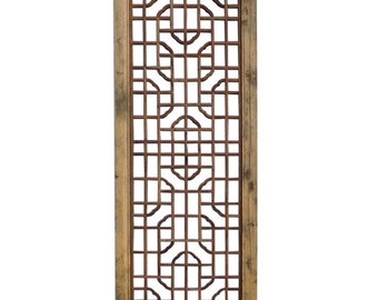 Chinese Rustic Wood Geometric Long Wood Panel cs1565E