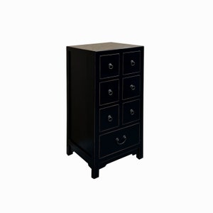 Oriental Black 7 Drawers Slim Narrow Chest Cabinet Stand cs7704E image 2