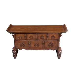 Oriental Asian Point Edge Chest of 3 Drawers Low Table Cabinet cs7294E image 2