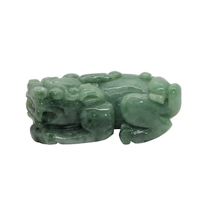Chinese Hand Carved Natural Jade Feng Shui Lucky Pixiu Figure Pendant k344NE