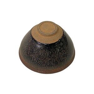 Chinese Jianye Clay Metallic Bronze Black Glaze Decor Bowl Display Art ws3159E image 4