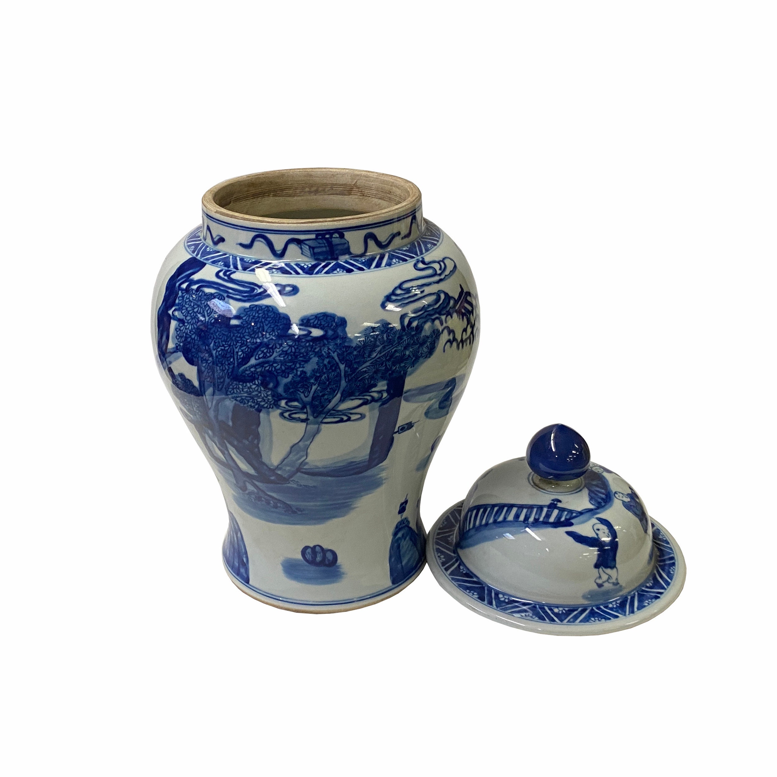 中国青白磁人物風景グラフィック寺院壺 ws1786E - Etsy 日本
