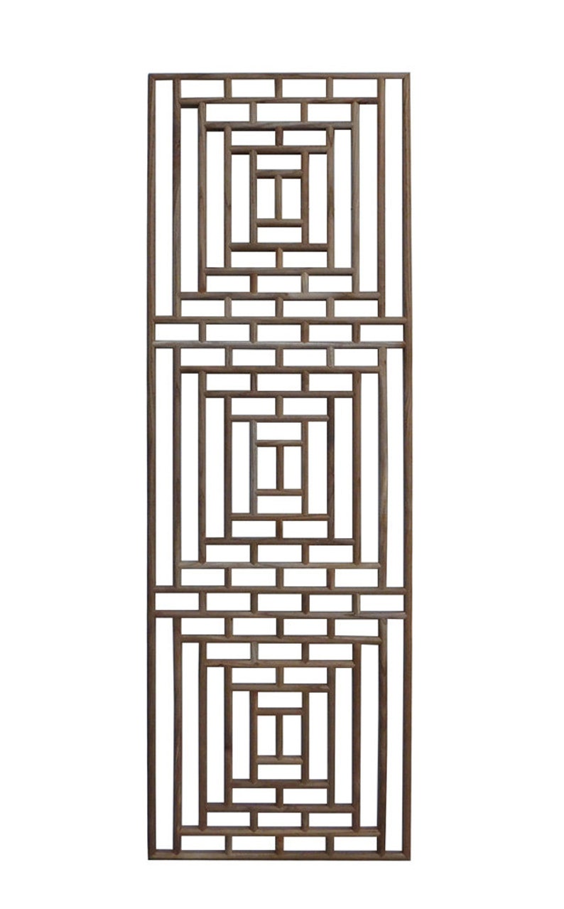 Rectangular Plain Wood Geometric Pattern Wall Panel w225E image 1