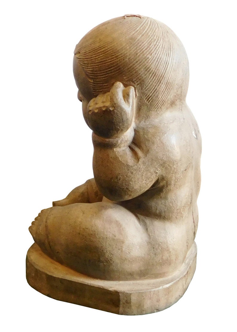 Chinese Oriental Stone Sitting Baby Kid Figure cs1924E image 5