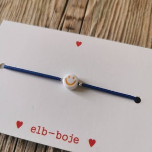 Armband mit Smiley SMILE Freundschaftsarmband, JGA, Armbändchen :) gelb, royalblau