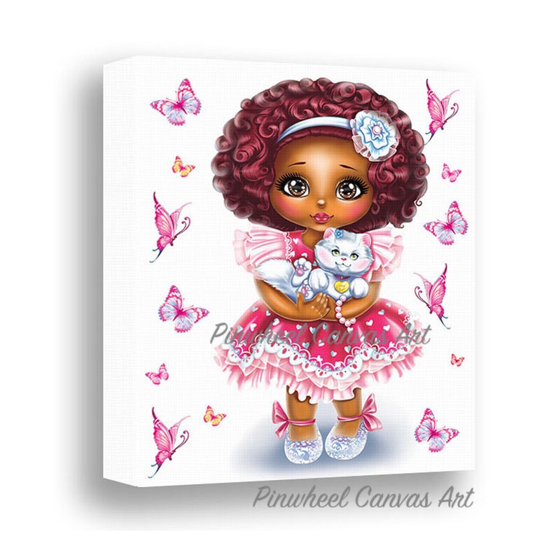 Ballerina Wall Art African American Girl Wall Art Butterfly Etsy
