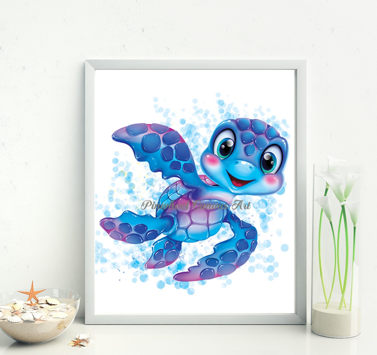 Turtle Wall Art Sea Turtle Nursery Decor Under the Sea Kids Etsy