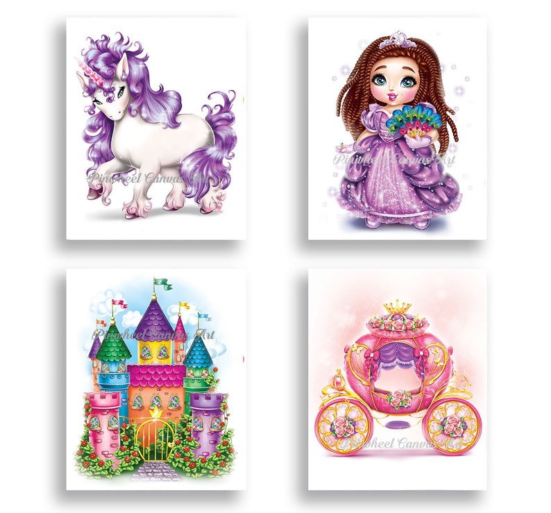 Princess Wall Art Baby Girl Room Wall Decor Princess Nursery Etsy