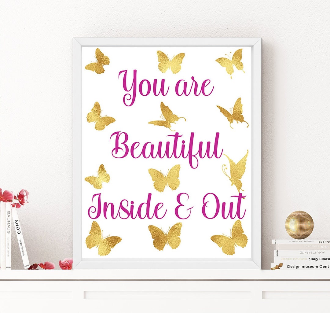 Inspirational Girl Quotes Wall Art, You Are Beautiful Printable ...