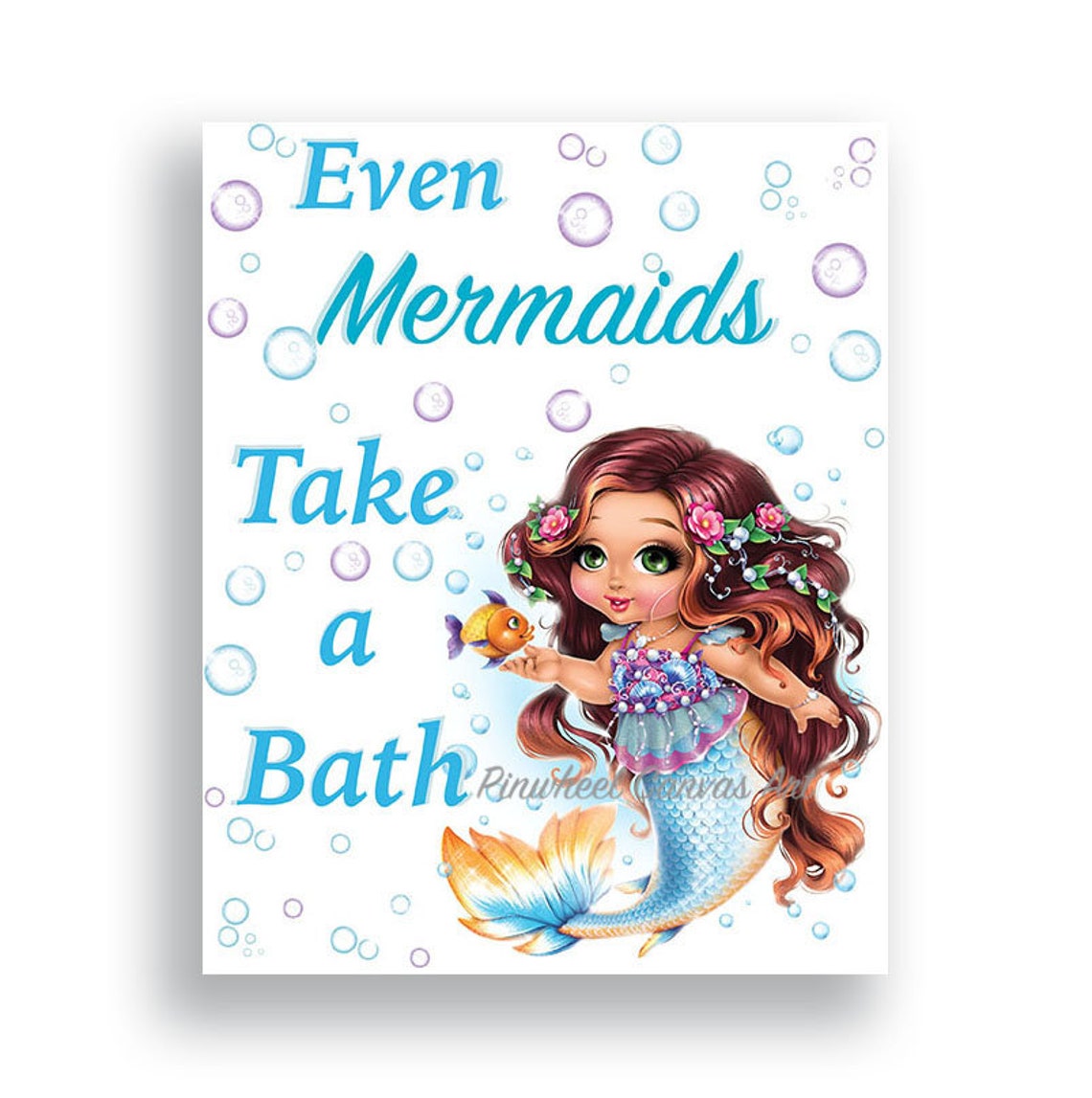 Mermaid Bathroom Wall Decor Mermaid Under the Sea Wall Art Etsy