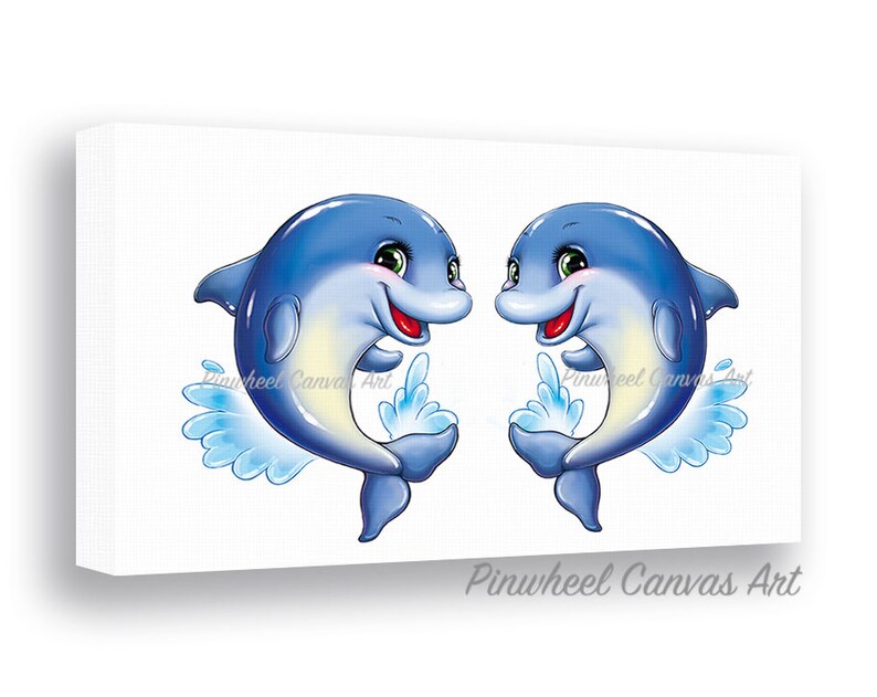 Dolphin Wall Art Ocean Bathroom Wall Decor Dolphins Heart Etsy