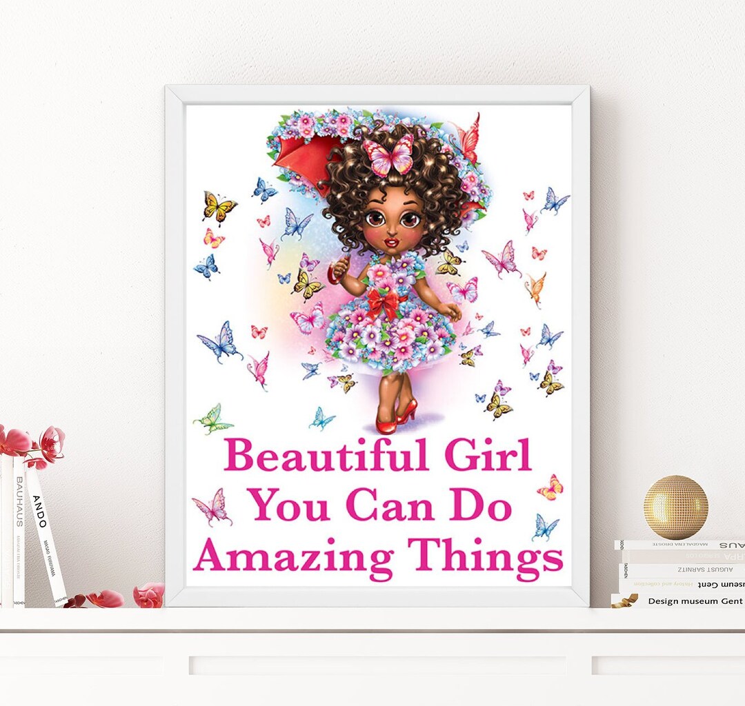 Girl Quote Wall Art, Beautiful Girl You Can Do Amazing Things ...