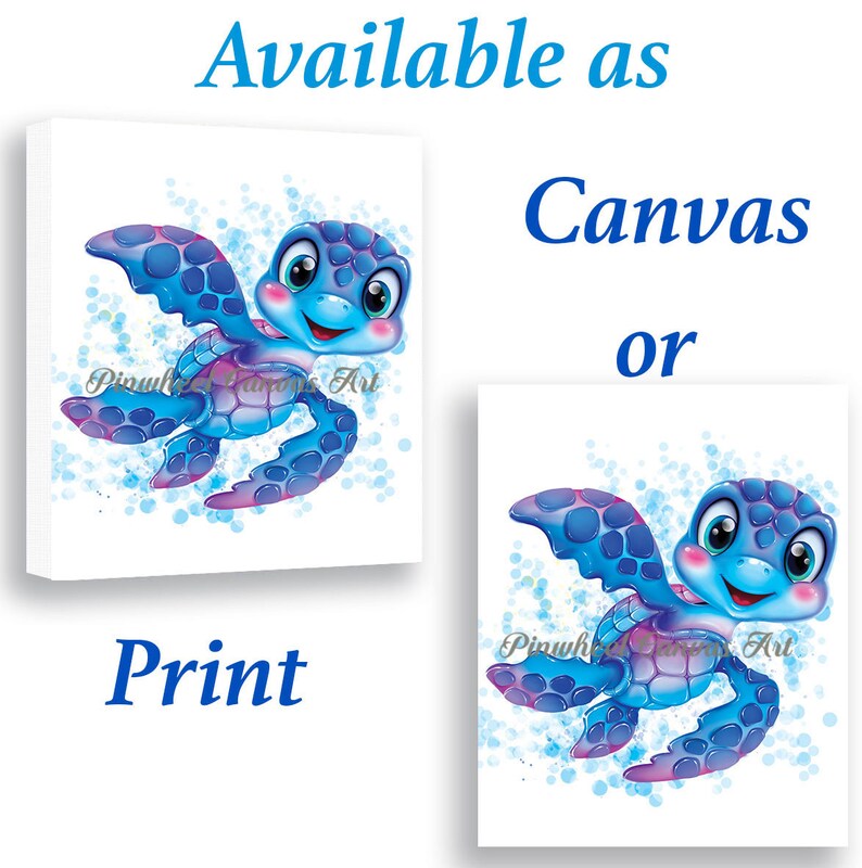 Turtle Wall Art Sea Turtle Nursery Decor Under the Sea Kids Etsy