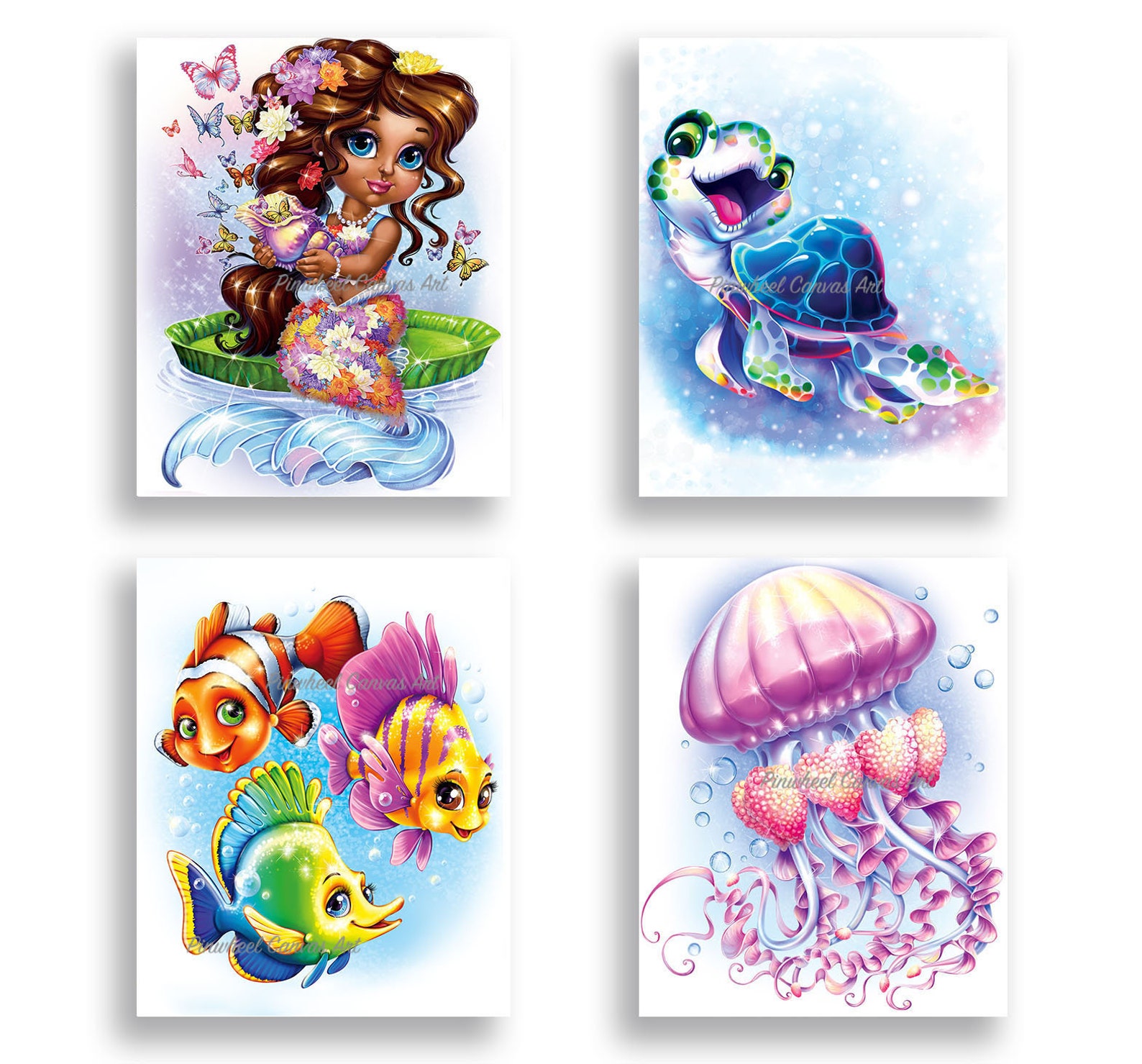 Mermaid Bathroom Wall Art African American Girl Wall Art Etsy