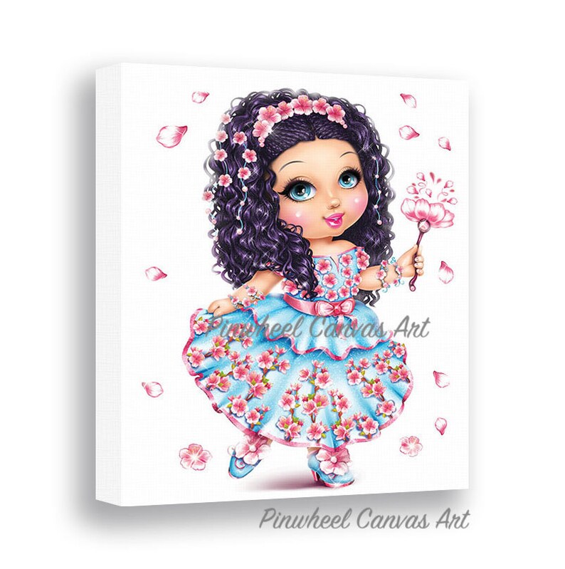 Fairy Wall Art Spring Fairy Wall Decor Cherry Blossom Girl Room Wall Art Pink Fairy Nursery Decor Fairy Room Decor Canvas Art Fairy Theme