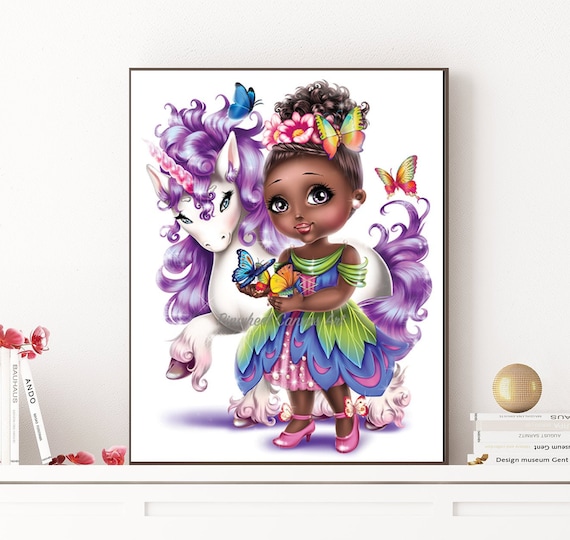 Black White Unicorn Bohemian Wall Print Flowers Art Printable Nersury Fairy Animals Minimalist Modern Girls Room Decor Girlly Poster