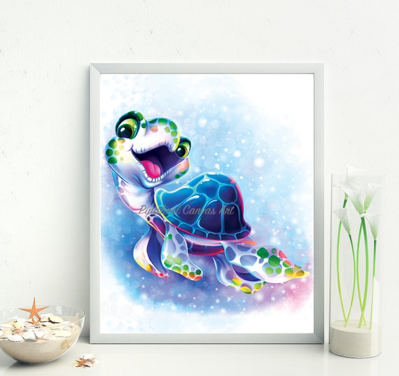 Turtle Wall Art Sea, Turtle Nursery Decor, Under the Sea Kids Room