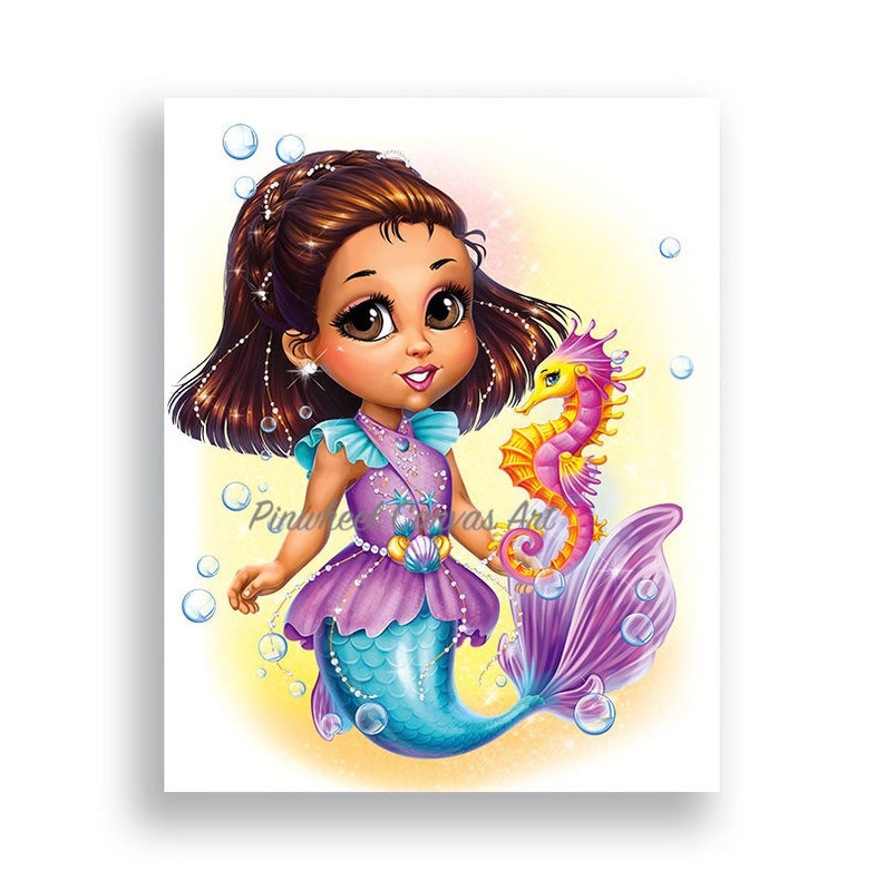 Mermaid Wall Art Baby Girl Room Wall Decor Mermaid Bathroom | Etsy