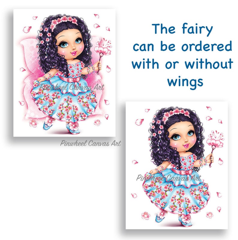 Fairy Wall Art Spring Fairy Wall Decor Cherry Blossom Girl Room Wall Art Pink Fairy Nursery Decor Fairy Room Decor Canvas Art Fairy Theme