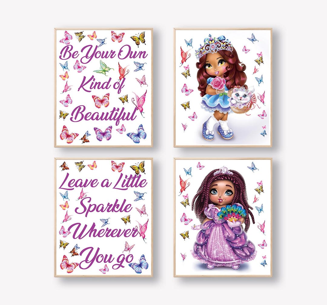 Black Girl Wall Art, African American Princess Room Wall Decor ...