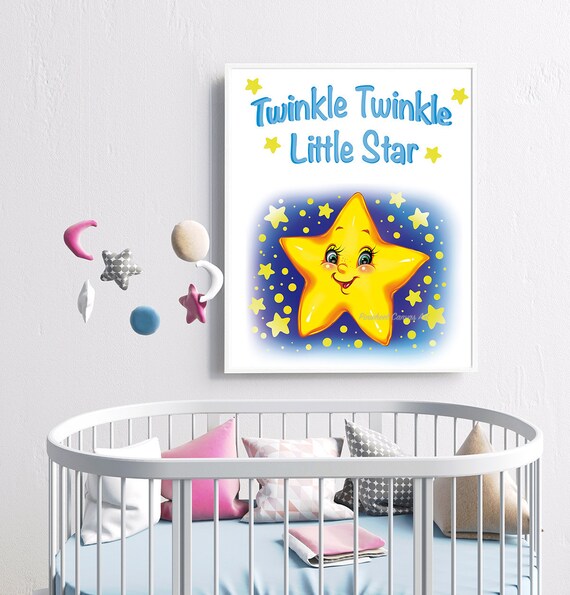 Star Wall Decor Twinkle Twinkle Little Star Wall Art Star Etsy