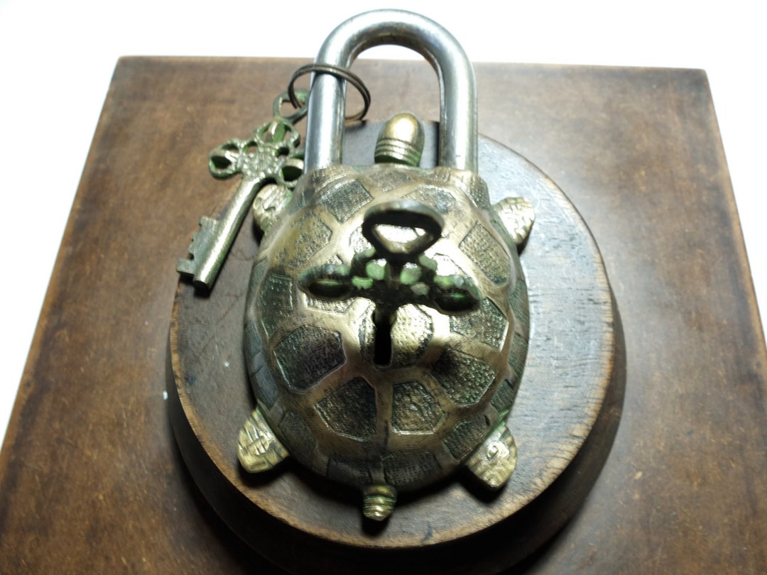 Vintage Antique Style Hand Made Solid Brass Turtle Puzzle Padlock - Etsy