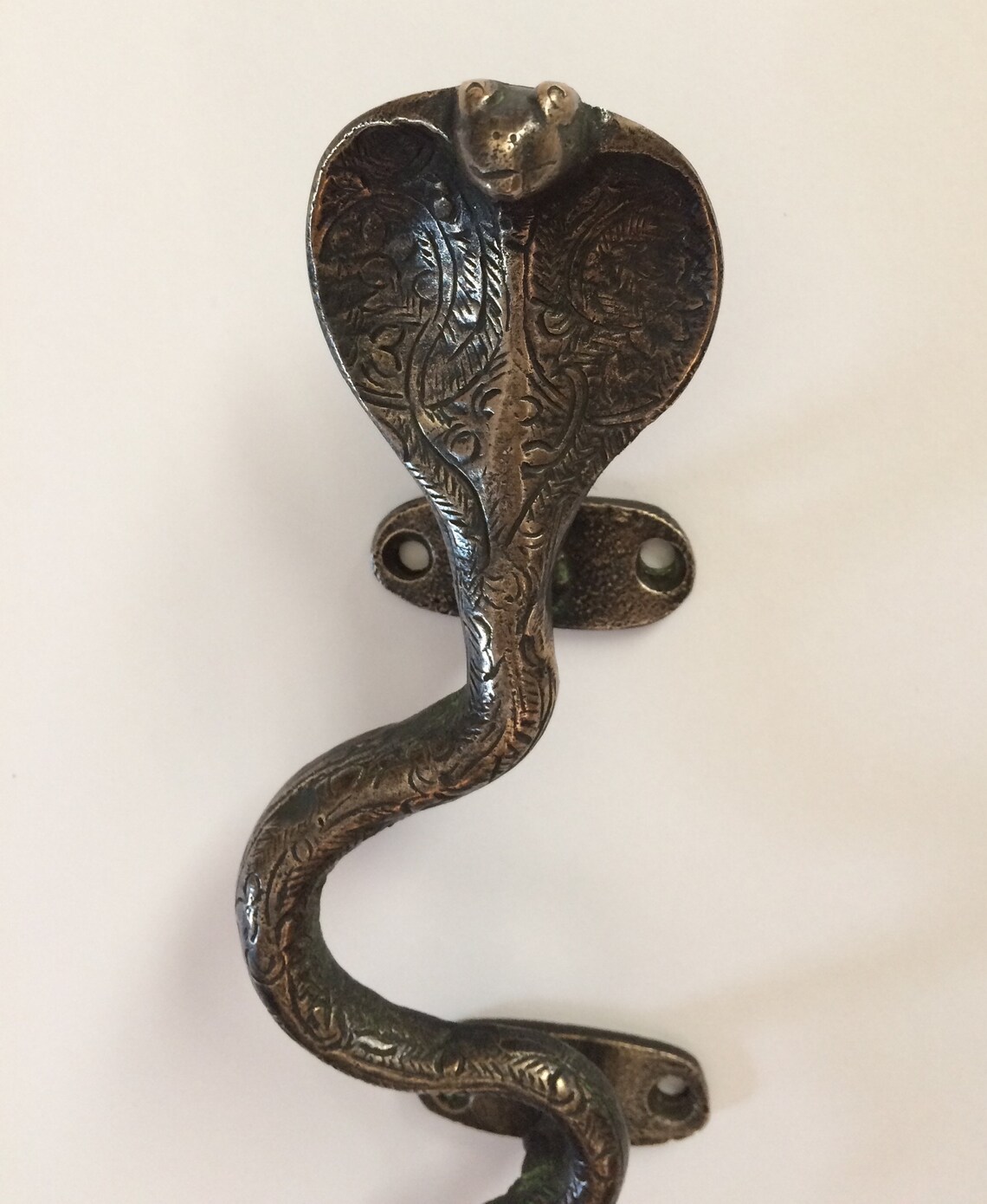 Vintage Antique Style Solid Brass SNAKE COBRA Door Handle Etsy