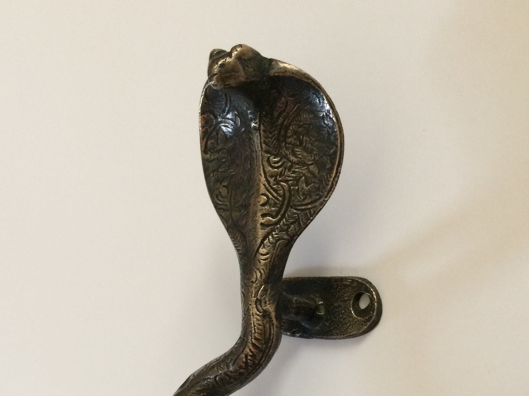 Vintage Antique Style Solid Brass SNAKE COBRA Door Handle Etsy