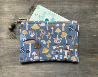 Blue Mushroom Coin Purse