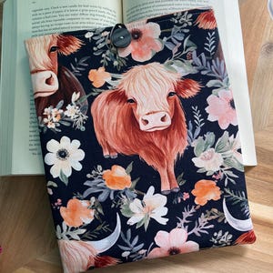 Protège-livre en tissu vache Highland