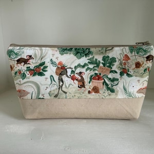Forest Critters Gardening Flat Bottom Pencil Pouch.